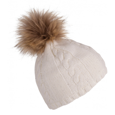 Bonnet blanc à pompon